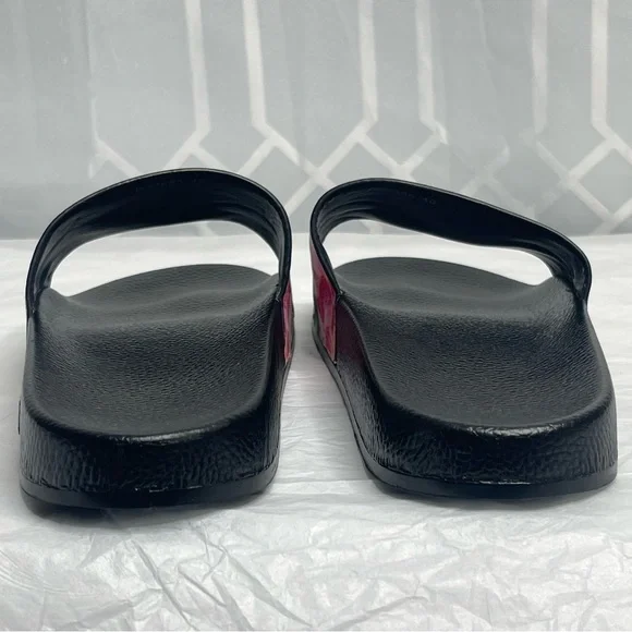Gucci GG Supreme Blooms Floral Slides Black Pink Monogram Sandals Women’s 40 - Picture 8 of 13